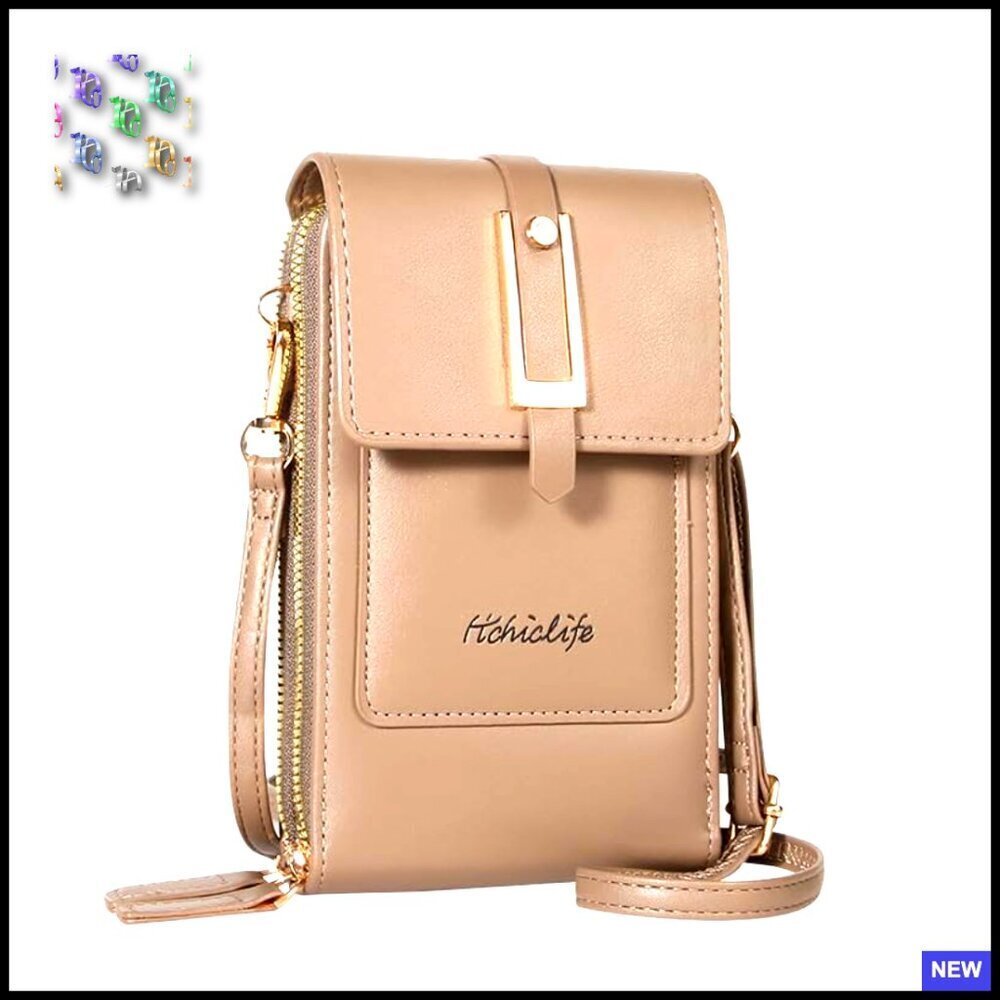 Mini Crossbody Bag Vegan Leather Adjustable Strap Phone Purse Credit Card Slots